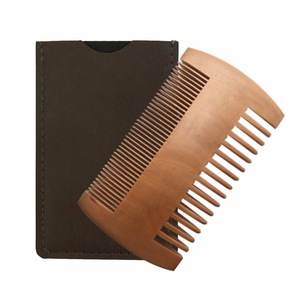 Pettine in legno con tasca in legno di sandalo con ago nero da uomo pettine per capelli con <span class=keywords><strong>barba</strong></span> e baffi set in legno con logo personalizzato - Product Image 5