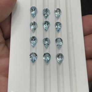 Pierre précieuse naturelle Aigue-marine bleu marine faite à la main, taille cœur poire, cristal en vrac, vente en gros pour la fabrication de bijoux OEM - Product Image 3