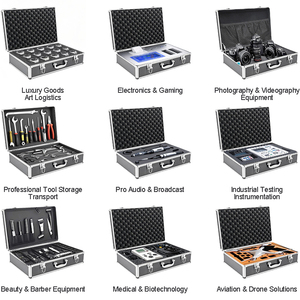 Vali kéo nhôm cứng màu bạc đen, kích thước tùy chỉnh, giá cả cạnh tranh từ nhà máy Ninh Ba, có tay kéo và bánh xe. - Product Image 2