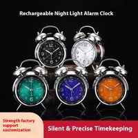 Wow Ding Neues Modell Leistungsstarker Quarz-Luminova Wecker Stilles Erwachen Modernes Design Wiederaufladbare Nadelanzeige Nachtlicht