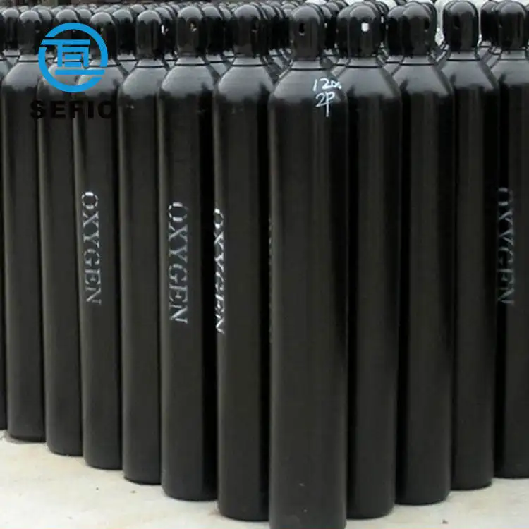 ISO9809-3 TPED 40L 150bar Medical Oxygen Gas Cylinder CO2/Nitrogen/Argon/Helium/Hydrogen/Xenon/Neon Gas Cylinders