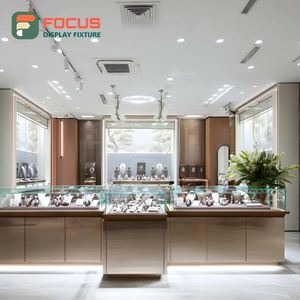 Custom Commercial Retail Jewelry Display Cabinet Tempered Glass Panel Boutique Space Display Cabinet - Product Image 3