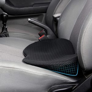 Coussin de siège de voiture en mousse à mémoire de forme, support lombaire, rehausseur de hauteur, noir, respirant, rectangulaire, pour conducteur et siège arrière - Product Image 1