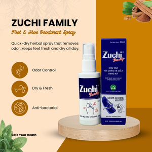 Zuchi Family 50ml Déodorant pour chaussures Spray Parfum doux Hydratant Blanchiment Garde les pieds au sec Désodorisant Armoire à chaussures Made Vietnam - Product Image 3