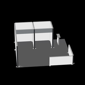Stand d'exposition modulaire personnalisé avec mur d'affichage standard, espace privé, comptoir de réception, écran de protection, portable - Product Image 5