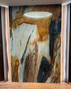 Dalle de quartzite veines dorées Lapis Lazuli pour villa haut de gamme Technique naturelle d'intérieur polie sur mesure - Product Image 4