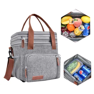 Fabricante al aire libre estilo caliente un hombro portátil aislamiento térmico bolsa de picnic de doble capa de gran capacidad bolsa de hielo para picnic