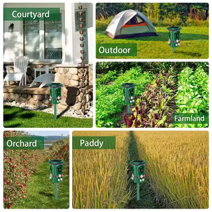 3 وجوهه 360 يعمل بالطاقة الشمسية للأنشطة الخارجية يعمل بالموجات فوق الصوتية طارد الحيوانات AR16 الغزلان / القطط / القرد / الخنزير البراري / طائر طارد الحيوانات - Product Image 5