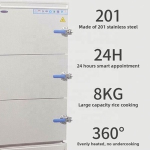 Armoire de cuisson vapeur électrique <span class=keywords><strong>Yu</strong></span> <span class=keywords><strong>Wang</strong></span> de type split, chariot de cuisson vapeur, chauffage 360°, contrôle intelligent de la température pour les écoles - Product Image 2