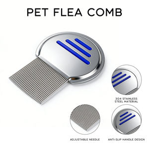 Peigne anti-<span class=keywords><strong>poux</strong></span> et anti-puces en acier inoxydable durable, portable, facile à utiliser, simple pour chats et chiens - Product Image 4