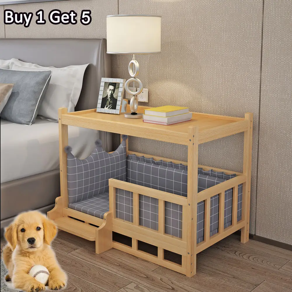 Customized Luxury Durable Eco-friendly Flatpack Pet House Plus Dog Cat Wooden Bunk Beds