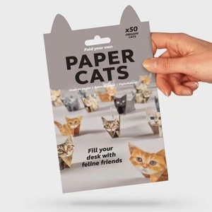 Papel de Origami Geométrico Semielaborado Creativo para Niños, Papel Decorativo para Manualidades, Pegatinas de Gatos de Papel, Reutilizables, 50 Piezas - Product Image 4