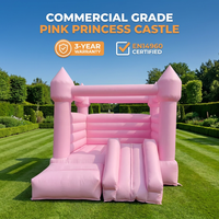 Château Gonflable Commercial en PVC Blanc pour Adultes Enfants Mariages, Kit de Réparation Inclus, avec Toboggan