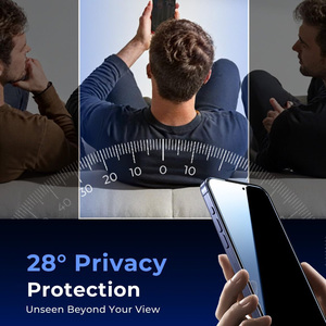 ฟิล์มกันรอยแบบป้องกันการมองเห็น ODM สำหรับ iPhone 17/18 Pro Max มุมมอง 28 องศา กระจกนิรภัยแบบเต็มจอ ความแข็ง 9H ป้องกันรอยขีดข่วน - Product Image 2