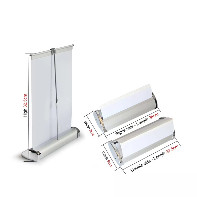 Portable A4 Mini Roll up Banner Stand Retractable Table Top Display for Tradeshow Giveaways