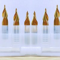Fraise à double tranchant conique en spirale D1 D1.5mm à 2 cannelures, mini fraise à lettres AlTin pour acrylique et PVC, compatible OEM