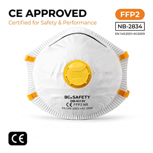 Masque respiratoire FFP2 respirant en tissu non tissé 4 couches avec valve respiratoire, protection anti-poussière jetable - Product Image 1