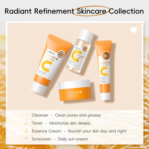 <span class=keywords><strong>Le</strong></span> kit de soin de la peau à la vitamine C <span class=keywords><strong>le</strong></span> <span class=keywords><strong>plus</strong></span> populaire, 4 pièces, nettoyant visage, sérum, tonique, crème visage, éclaircissant la peau, anti-<span class=keywords><strong>âge</strong></span> - Product Image 3