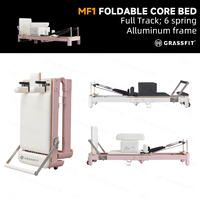 GRASSFIT Cama De Metal Foldable Reformer Pilates Bed, Cadre en aluminium durable, équipement de Pilates pliable pour la maison et le studio