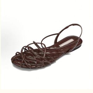 French Retro Thin Strap Woven Hollow Out Open Toe <b>Sandals</b> Women 2026 Summer Versatile <b>Flat</b> Roman <b>Sandals</b> Soft Sole Non slip - Product Image 6