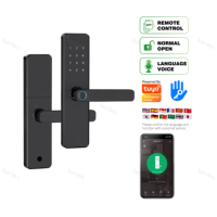 Cerradura Inteligente para Puerta Auvinx con APP Tuya TTLock, Huella Digital, Contraseña, para Hogar Inteligente, de Madera