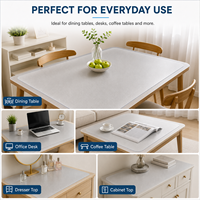 Protecteur de table en PVC givré, couverture de table en PVC transparent mat, imperméable, résistant à l'huile, résistant aux rayures, flexible, découpable