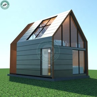 Casa Prefabricada de Aluminio con Balcón, Casa Prefabricada Tipo Loft con Techo de Cristal para Vacaciones de Luna de Miel