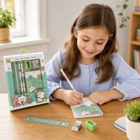 Set de Papelería con Diseño de Animales de Dibujos Animados, Cuaderno, Bolígrafo, Útiles Escolares Lindos para Niños, Regalo de Regreso a Clases, Premio de Cumpleaños, Graduación, Venta al por Mayor