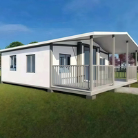 Casa Contenedor Expandible Prefabricada con Estructura de Acero Ligero, Oficina Móvil, Tienda, Cocina, Dormitorios, Edificio Impermeable