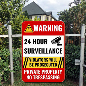 Letrero <span class=keywords><strong>de</strong></span> aluminio Prohibido El Paso-Videovigilancia las 24 horas-Protegido por <span class=keywords><strong>la</strong></span> <span class=keywords><strong>ley</strong></span>-Robo y resistente al óxido - Product Image 3