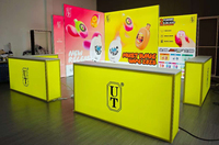 Stand Modular Personalizado para Ferias Comerciales con Caja de Luz SEG, Pantalla LED, Soporte de Tela, Instalación sin Herramientas, Sistema Portátil