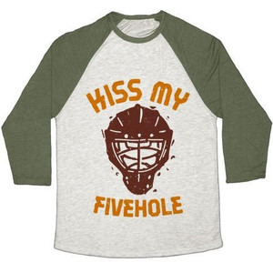 Kiss My Fivehole Unisex Tri-Blend <b>Baseball</b> <b>Tee</b> - Product Image 1