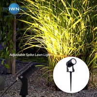 Projecteur LED de jardin à piquet 24V en aluminium IP65 5W 7W 9W 3000K avec driver, finition noir mat, pour aménagement paysager, hôtels, jardins et jardinières