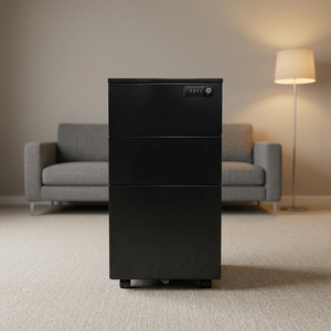Custom mobile base with 3-<b>drawer</b> steel mobile storage cabinet metal <b>filing</b> cabinet with casters for office workspaces - Product Image 1