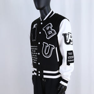 مخصص شينيل مطرز خمر كلية اسكواش سترة صوف الوقوف لفصل الشتاء جلد طبيعي منمق سترة بيسبول - Product Image 5