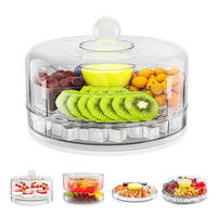 Buiten koelbox met 4 compartimenten, multifunctioneel, voor voedsel, fruit, groenten en salades, taartplateau