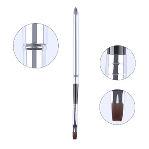 Lot de 6 pinceaux à ongles en nylon avec manche métallique, outils classiques plats pour la peinture au gel, pour salon de manucure - Product Image 3