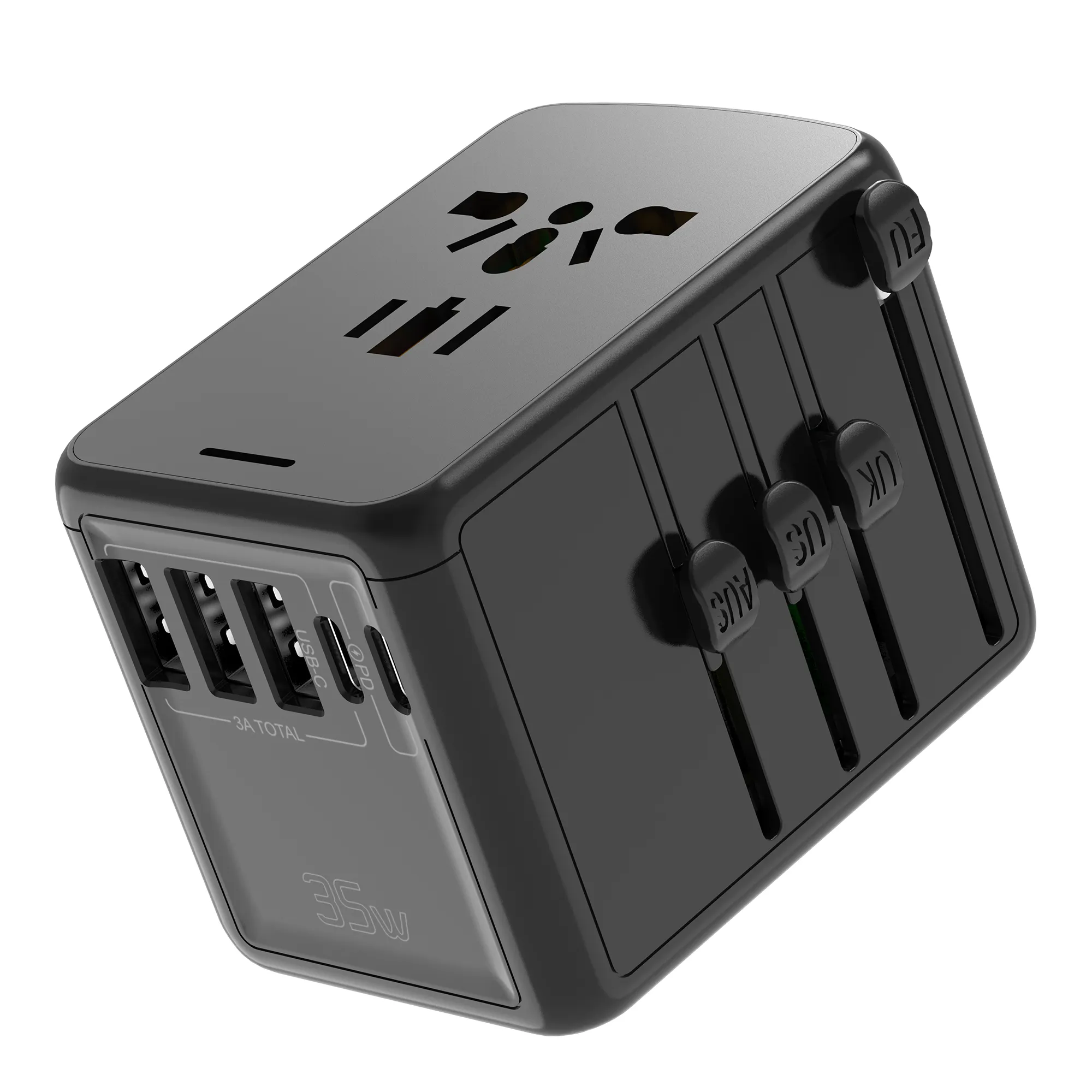 New Arrival 3 USB Port 2 USB C Port PD 35W UK EU US AU Universal Travel Plug Adapter