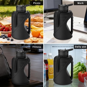 Half Gallon 2 in 1 Large Capacity Water Bottle, Leak Proof Non Slip Handle Wide Mouth Gym Portable <strong>Cup</strong> - Product Image 3