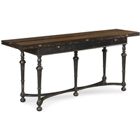 Console de couloir de luxe en acajou massif français et placage de chêne, meuble de salon, table console à plateau rabattable pour villa et hôtel