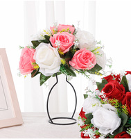 Bouquets de fleurs pour mariage, roses artificielles en soie de haute qualité, centre de table de mariage, arrangement de fleurs artificielles