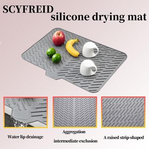 Tapete de Silicona Resistente al Calor para Secar Platos en la Encimera de la Cocina, Protector Antisalpicaduras para Fregadero con Diseño de Drenaje - Product Image 5