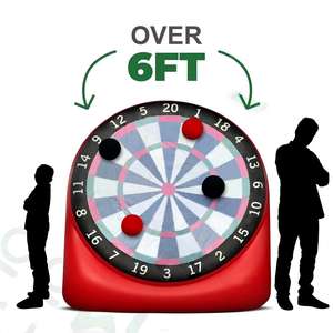 Jeu de fléchettes géant gonflable d'extérieur, plus de 6 pieds, cible en PVC avec balles légères pliables - Product Image 1
