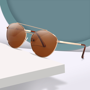 2025 New High Quality <b>Mirror</b> Polarized Sun Glasses Manufacturer Fashion Metal Sun Glasses <b>Round</b> Frame Shades Unisex Sunglasses - Product Image 5