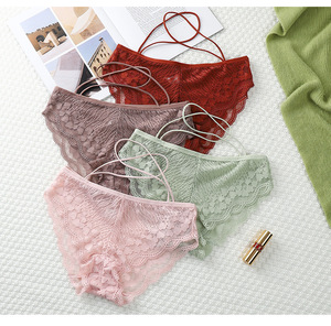 Lenceria De Encaje Sexy Para Low Waist Panties Bragas De Cintura Baja <strong>Transparent</strong> Cross Tie Panties <strong>Knickers</strong> - Product Image 6