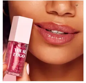 Lipgloss Label Pribadi Pemadat Bibir, Lip Gloss Bening Alami, Minyak Bibir Tahan Lama
