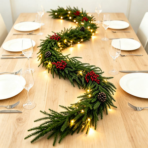 Guirlande de Noël artificielle en pin de Norfolk Yan Ju, 180 cm, décoration murale pour la maison et les fêtes - Product Image 2