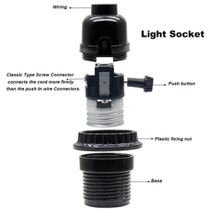 E26/E27 ổ cắm ánh sáng thời kỳ phong cách retro Edison Đèn chủ ổ cắm Vòng vít-in đèn ổ cắm cho 12V Max. Voltage 3A Max. - Product Image 4