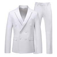 Traje de negocios de alta calidad para hombre, traje de 2 piezas, conjunto de corte ajustado, chaqueta de talla grande
