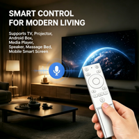 Control Remoto por Voz BLE de Aleación de Aluminio RCT5015, 15 Teclas, Botones de Silicona para Pantalla Inteligente Móvil